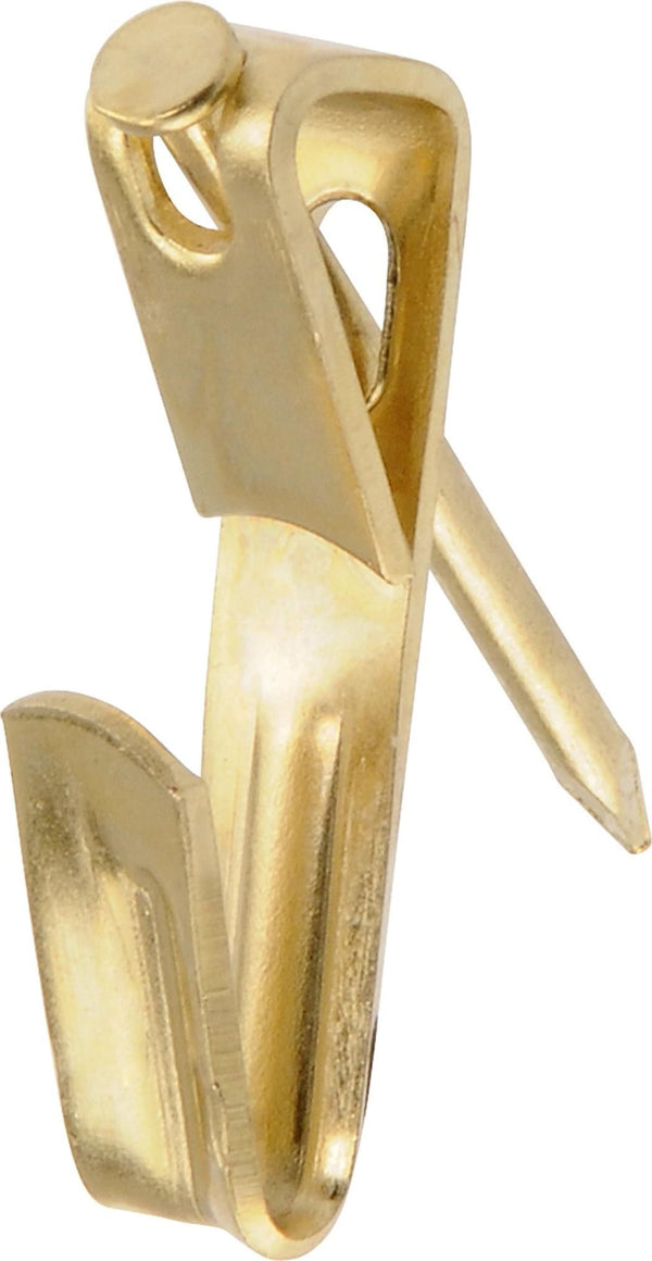 Hillman Conventional Brass-Plated Picture Hanger, 20-lb, 8-pk C9
