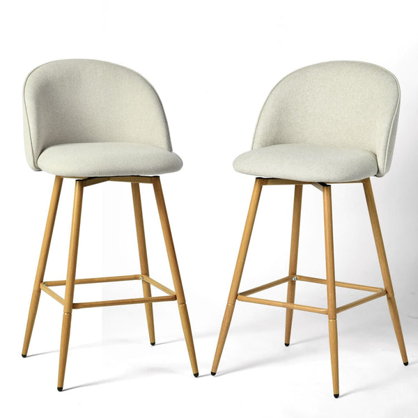 Homycasa Modern Swivel Bar Stools, Beige, 2-pk F9