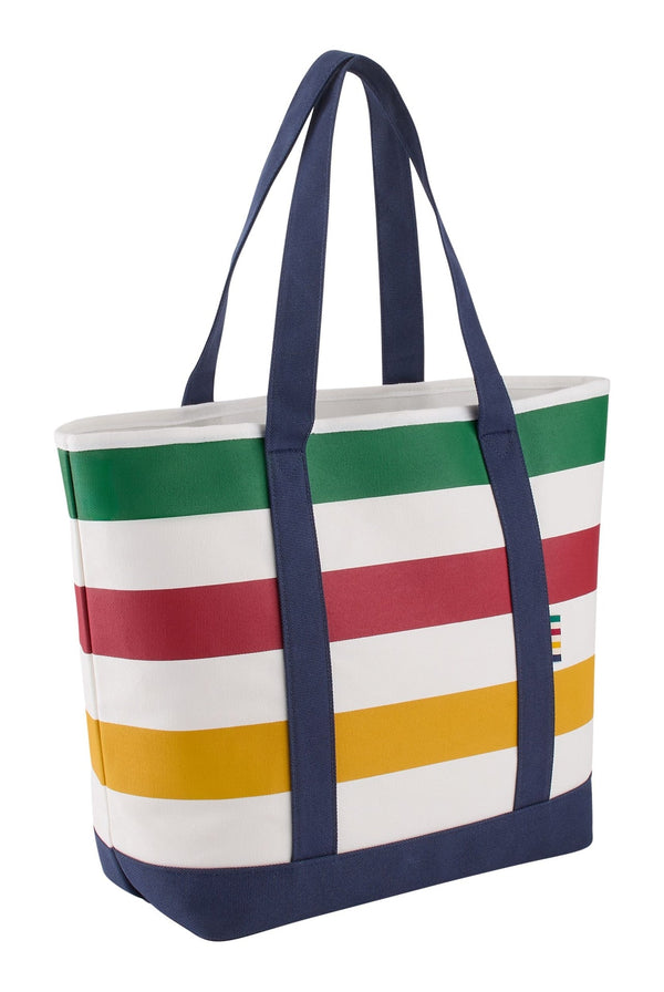 Hudson's Bay Stripes Signature Canvas Tote Bag, 7.5-in, Navy B2
