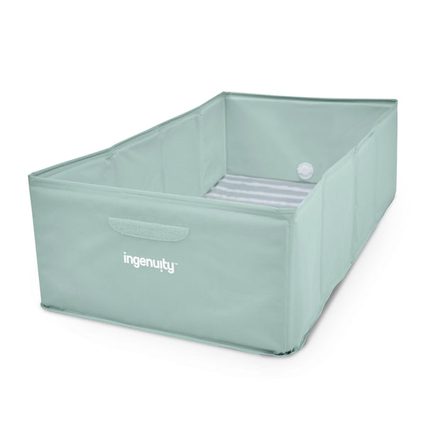 Ingenuity TuckAway Toddler-Friendly Travel Tub, Green V8