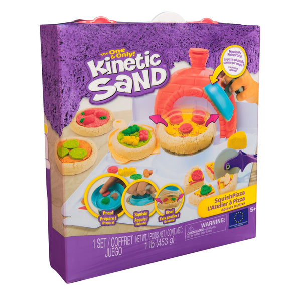 Kinetic Sand 4-Colour SquishPizza Set with Rising Action L0