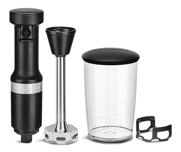 KitchenAid KHBV53BM Variable Speed Corded Hand Blender with Blending Jar, Black Matte K9