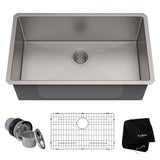 Kraus Standard PRO Undermount Stainless Steel Single Bowl Kitchen Sink, 30x18x10-in