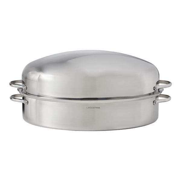 Lagostina 18/10 Stainless Steel Roaster with Removable Rack, 43 x 33cm G0
