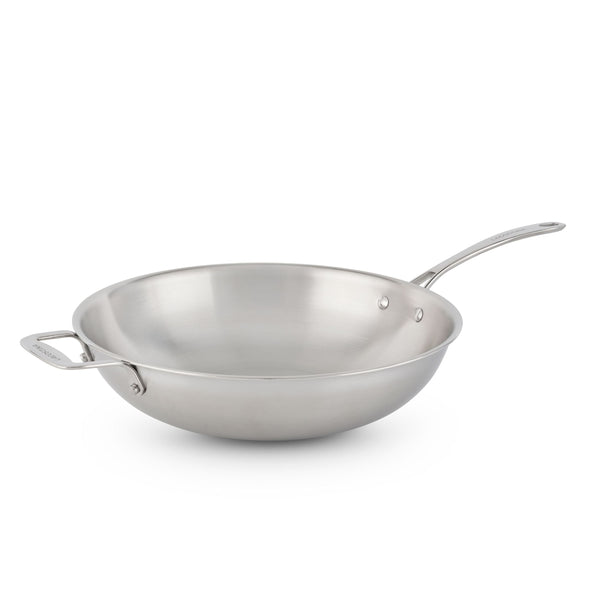 Lagostina 3-Ply Clad Commercial Wok Fry Pan, 32-cm S9