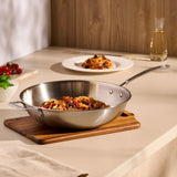 Lagostina 3-Ply Clad Commercial Wok Fry Pan, 32-cm