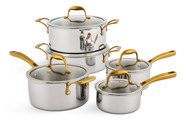 Lagostina Finezza 5-Ply Clad Stainless Steel Cookware Set, 10-pc L8