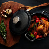 Lagostina Pre-Seasoned Casserole Dish, Cast Iron, Black, 6-qt