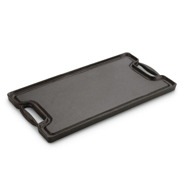 Lagostina Pre-Seasoned Cast Iron Reversible Grill, Oven & BBQ Safe, Black, 20-in x 10-in K1