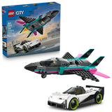 LEGO City Jet Vs. Car Building Set - 60480, 259-pcs, Ages 6+