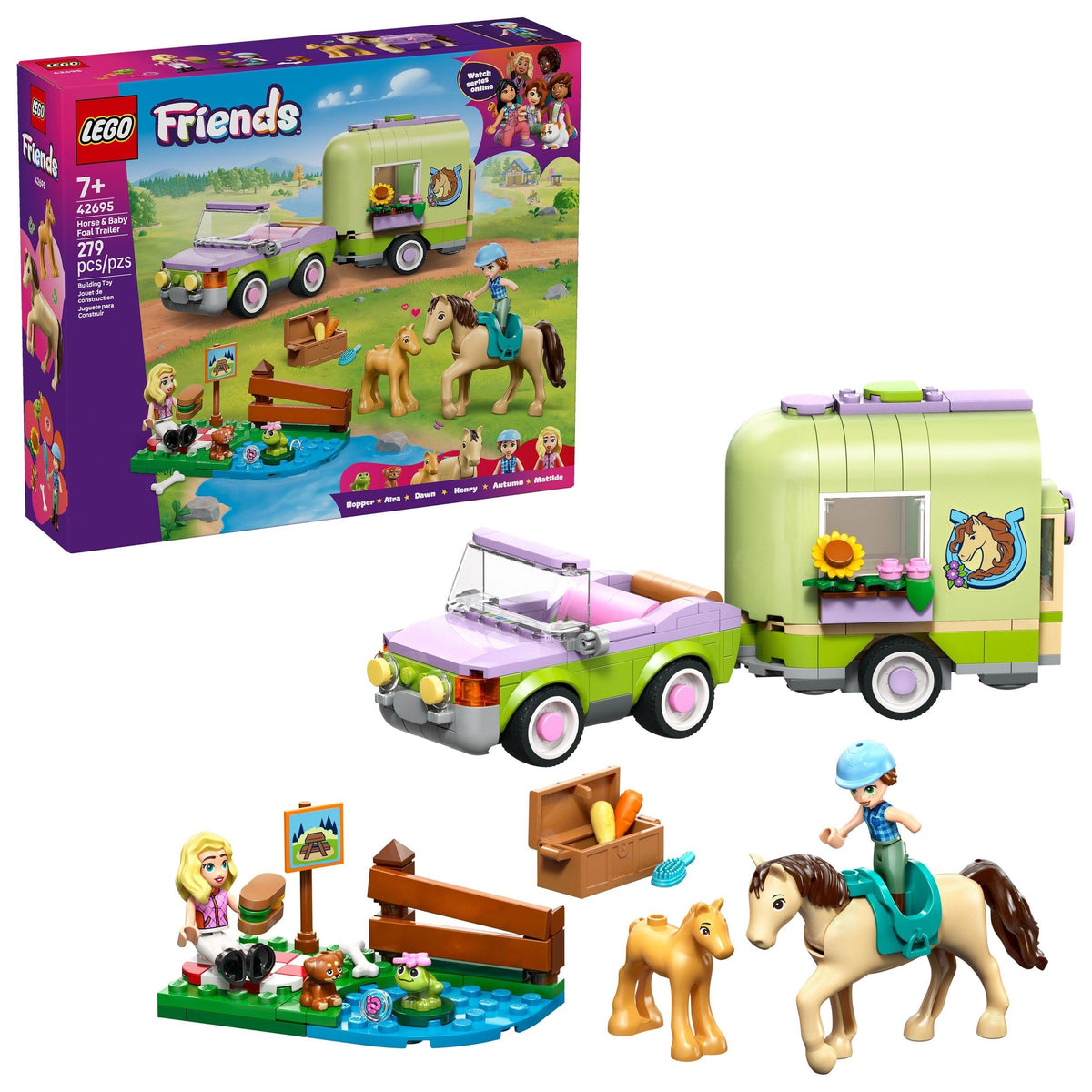 LEGO Friends Horse & Baby Foal Trailer - 42695, 279-pcs, Ages 6+