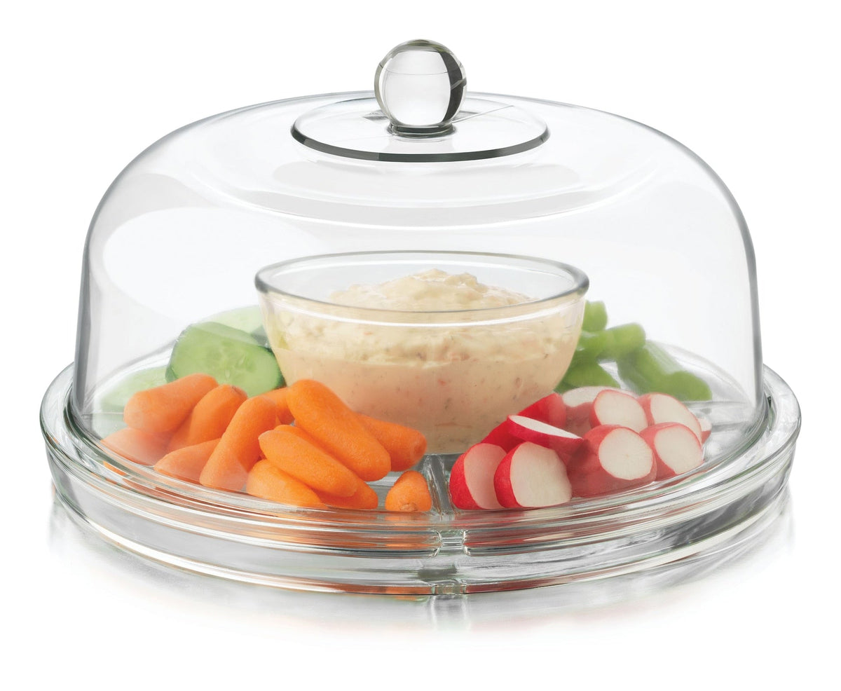 Libbey Selene 6-in-1 Server Cake Stand with Dome