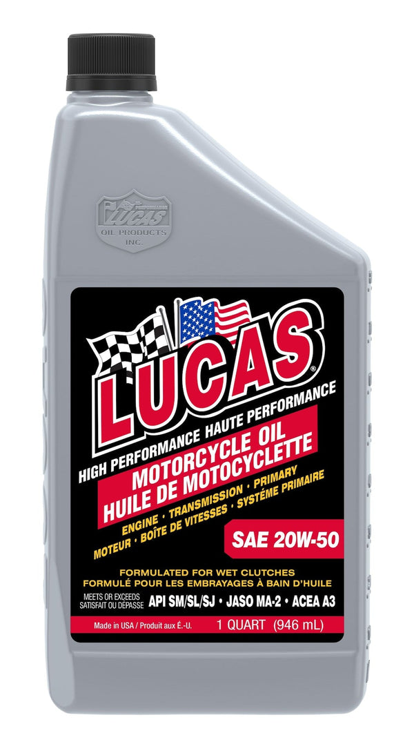 Lucas SAE 20W-50 High Performance Motorcycle Oil, 946-mL Z3
