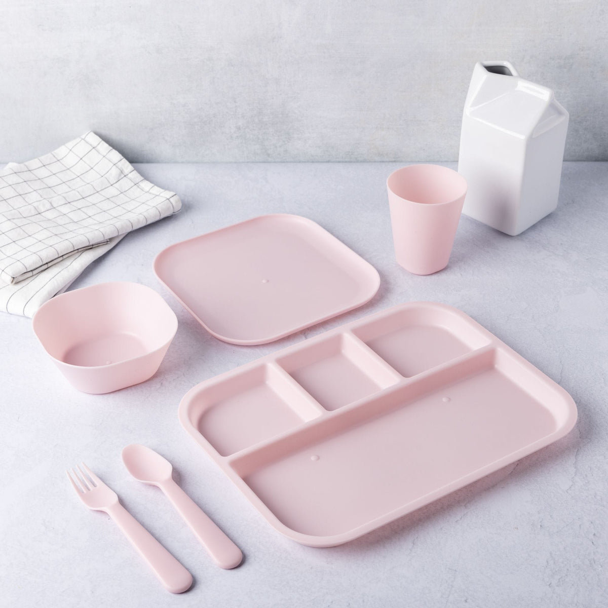 Manna Kids' Plastic Dinnerware Set, Serves 4, 24-pc, Dishwasher Safe