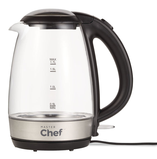 MASTER Chef Cordless Electric Kettle with Blue Light, Glass, 1.7L A4