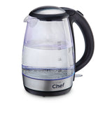 MASTER Chef Cordless Electric Kettle with Blue Light, Glass, 1.7L