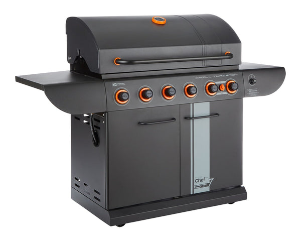 MASTER Chef Grill Turismo 680 7-Burner Convertible LP Gas BBQ O4