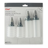Master Chef Icing Bottle Set with 4 Different Tips, 4-pc