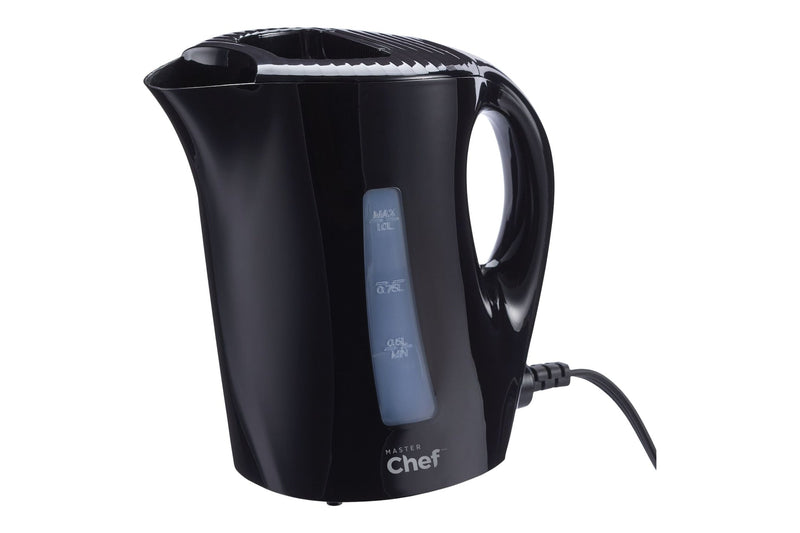 MasterChef Corded Kettle with Water Gauge, Black, 1-L Z6