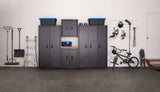 Mastercraft Heavy Duty Stackable Storage Box with Lid, 102-L, Black/Blue