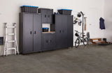 Mastercraft Heavy Duty Stackable Storage Box with Lid, 102-L, Black/Blue