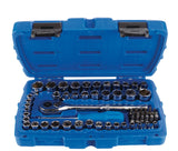 Mastercraft Mechanic's Tool Set with Case, Nickel-Plated, SAE/Metric, 62-pc