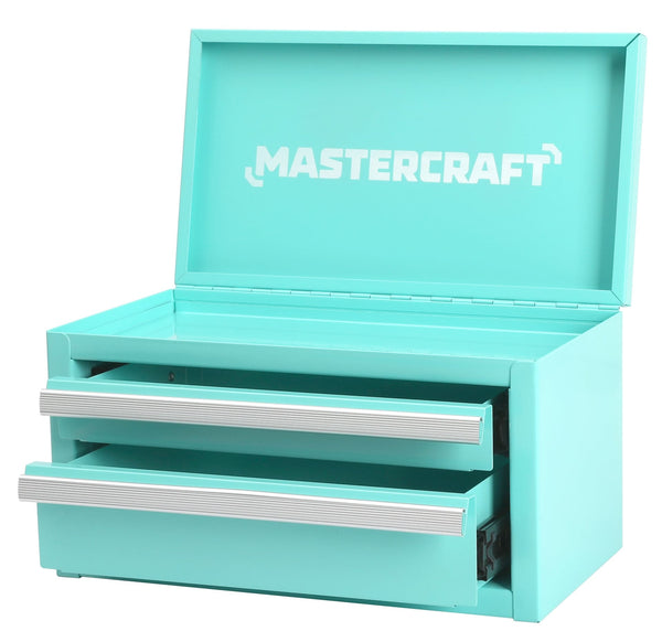 Mastercraft Mini Toolbox with 2 Drawers, Aqua N7