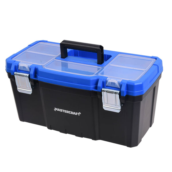 Mastercraft Portable Plastic Tool Box with Removable Tray & Tray Top, Blue, 19-in, Mastercraft Jumbo Hex Key Set/Allen Wrench Set, Metric, High... F1