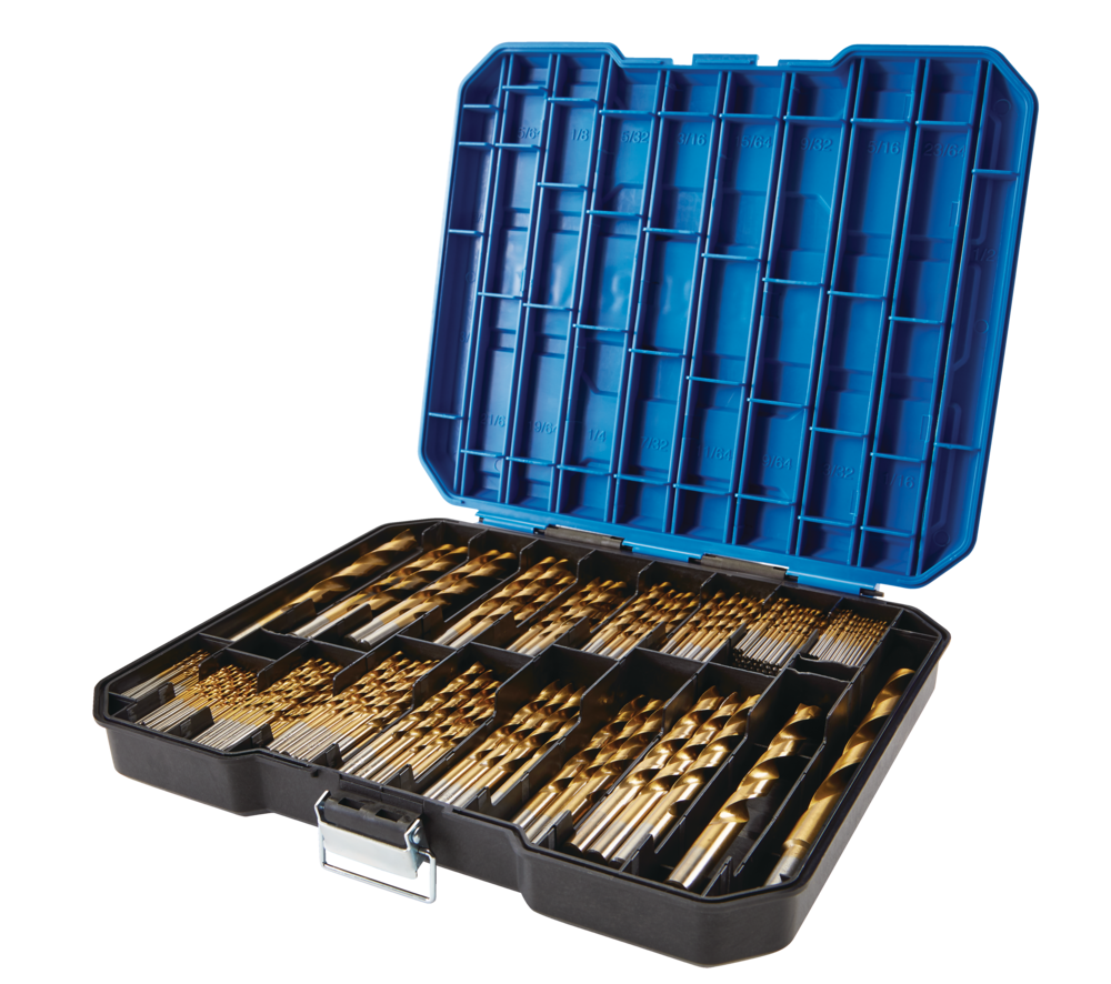 Mastercraft Titanium Drill Bit Set for Wood, Metal, Plastic, 230-pc