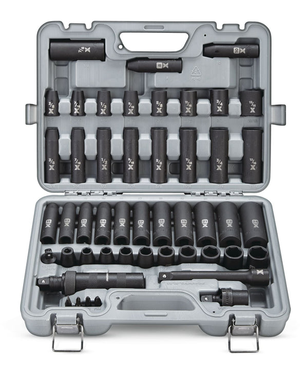 MAXIMUM 1/2-in Drive Professional Grade Impact Socket Set, 48-pc, CRMO B6