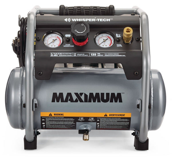 MAXIMUM 2-Gallon Quiet Air Compressor, 135 PSI, 1 HP S9
