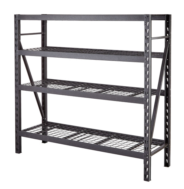 MAXIMUM Adjustable 4-Shelf Heavy Duty Steel Metal Storage Rack / Shelving Unit, 77 x 24 x 72-in W1
