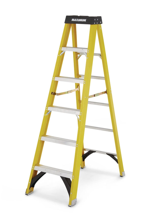 MAXIMUM Grade 1A Fibreglass Step Ladder, 300-lb 6-ft B3