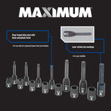 MAXIMUM Torx & E-Torx Impact Bit Socket Set, 14-pc, SAE/Metric