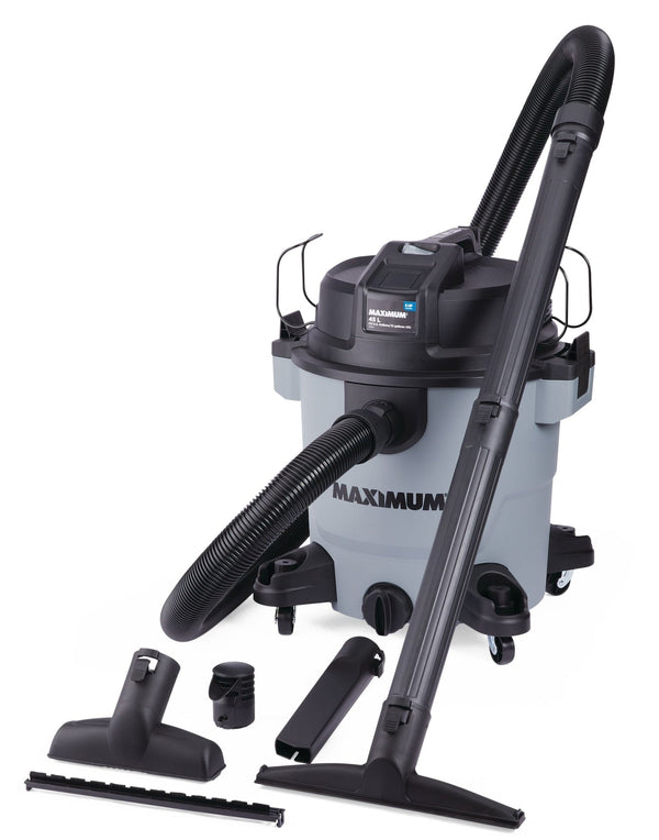 MAXIMUM VJH1211PF 6.0 Peak HP Portable Wet/Dry Shop Vacuum with Hose and Accessories, 45-L P0