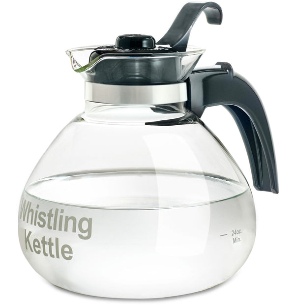 Medelco 1.4L Glass Whistling Stovetop Kettle, Dishwasher Safe U0
