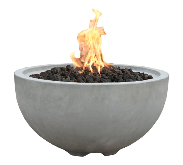 Modeno Nantucket Round Propane-Fueled Fire Bowl with Lava Rock & Canvas Cover, 40,000 BTUs, 14-in V4
