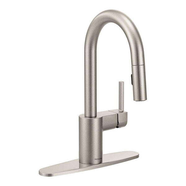 Moen Align Single Handle High Arc Pull Down Sprayer Kitchen Faucet, Stainless Steel N9