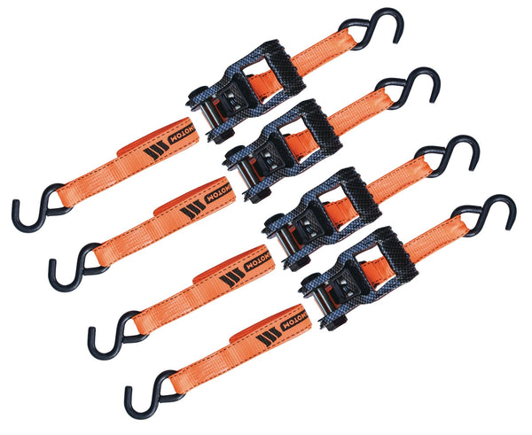MotoMaster 3,000-lb Heavy Duty Ratchet Tie Down Strap, 1.25-in x 14-ft, 4-pk K6