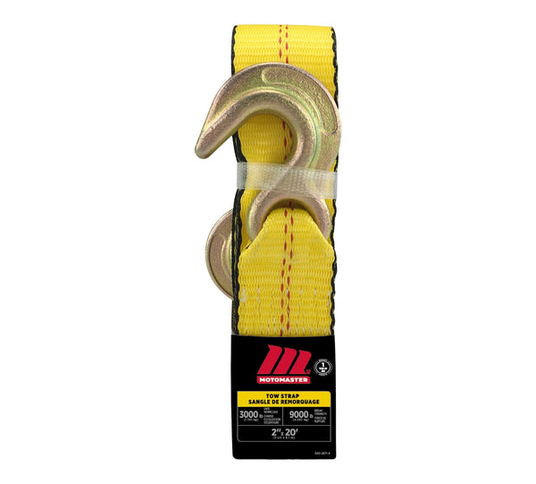 MotoMaster 9,000-lb Tow Strap with Rust-Resistant Hooks, 2-in x 20-ft V1