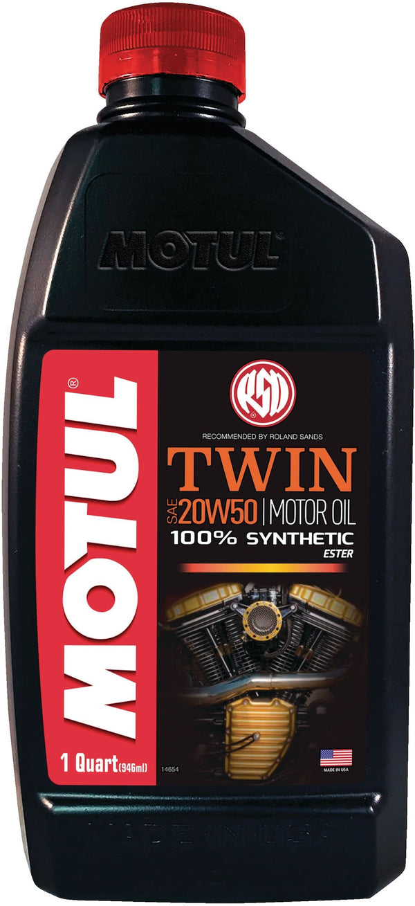Motul Twin Synthetic Motorcycle Motor Oil 20W50, 946-mL L5