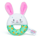 Ms. Rachel, Hop Little Bunnies Soft Rattle Toy, Baby Teething Toys with Plush Bunny Cover, Toddler Toys