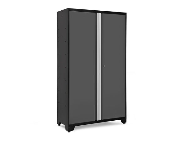NewAge Bold Series Lockable 24-Gauge Steel RTA Storage Locker with 3 Shelves, Grey/Black, 48-in D5