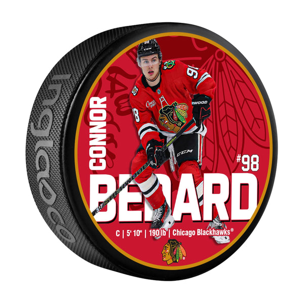 NHL Chicago Blackhawks Connor Bedard Hockey Puck, 6-oz M7