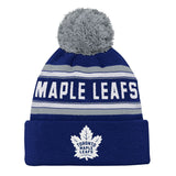 NHL Toronto Maple Leafs Jacquard Cuffed Knit Pom Toque, Youth