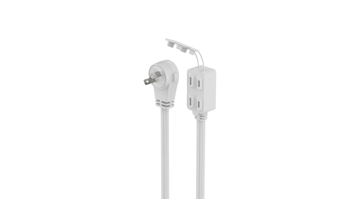 NOMA 15-ft 16/2 Indoor Extension Cord, 3 Outlets, Flat Plug, White