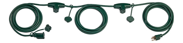 NOMA 25-ft Outdoor Extension Cord, 3 Outlets, Safety Cover, Green H3