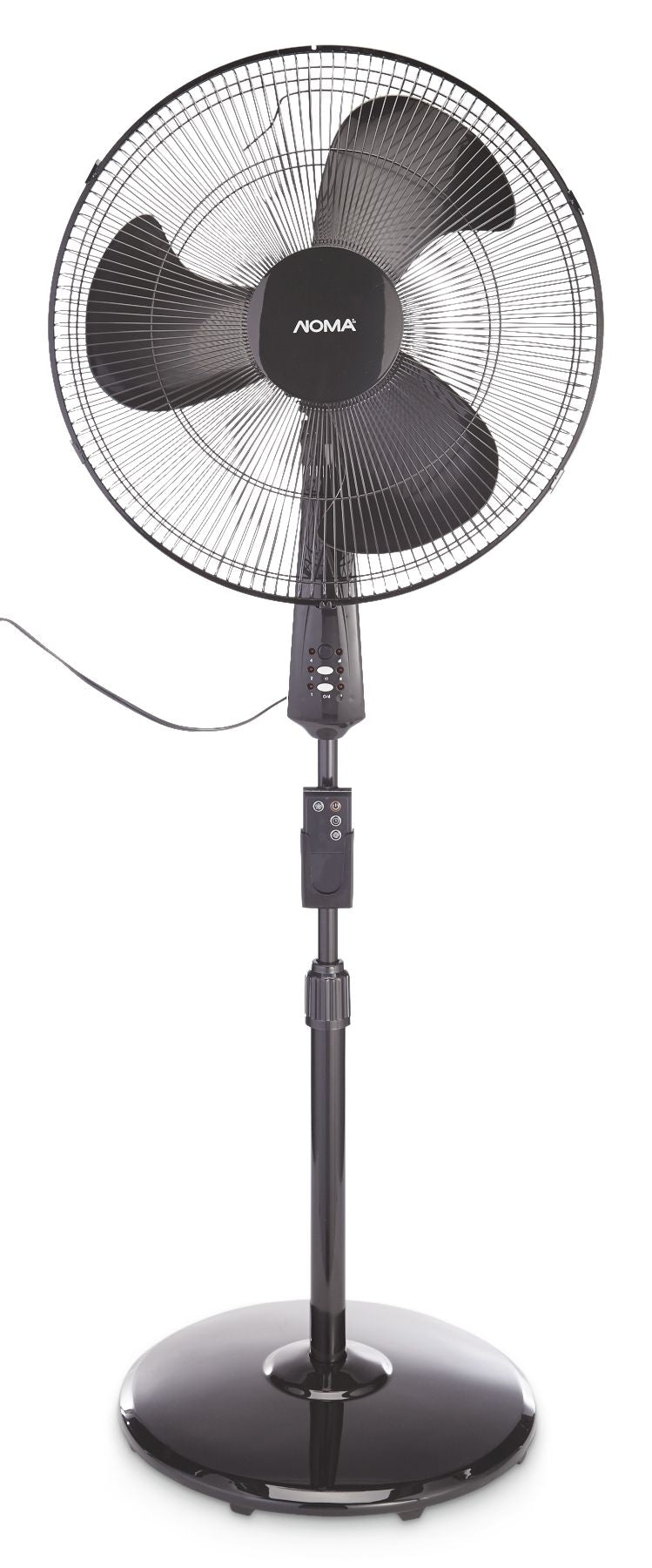 NOMA Oscillating Pedestal/Stand Fan with Remote Control, 3-Speed, Black, 18-in O1