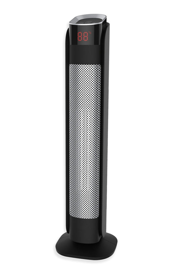 NOMA Oscillating Tower Ceramic Heater withRemote Control & Thermostat, 1500W, Black, 30-in B2
