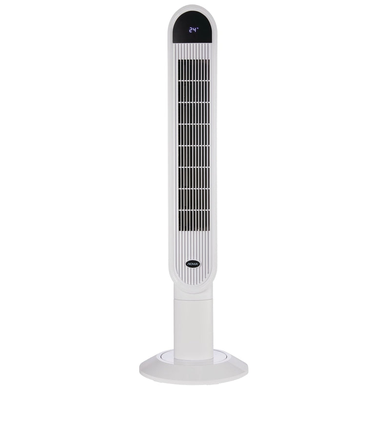 NOMA Oscillating Tower Fan, Remote Control, 3-Speed, White, 45-in O0
